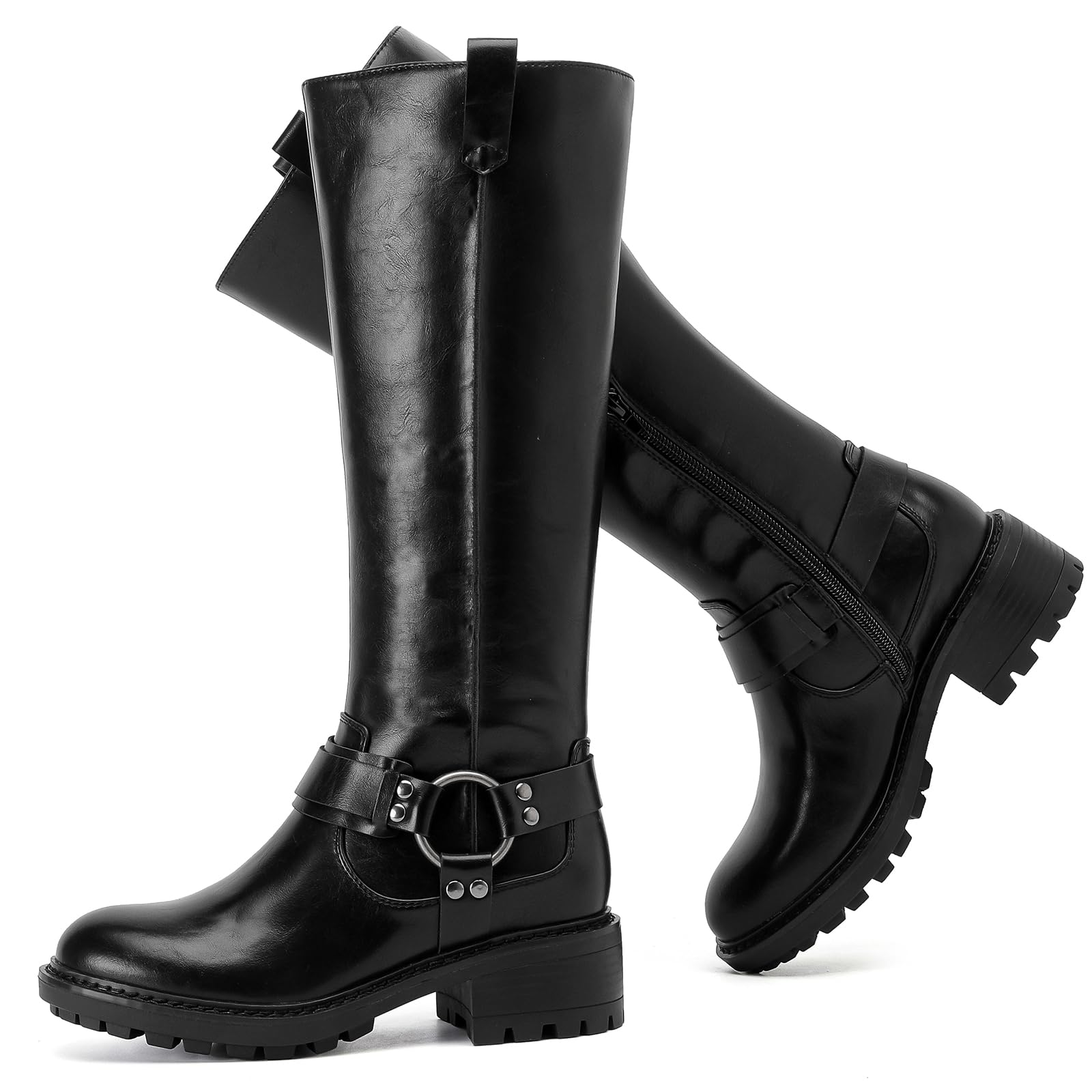 Women's Knee High Boots Stylish Comfort Round Toe Tall Riding Combat Boot Classic Fashion Fall Winter Boots for Women.